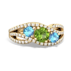 Peridot Three Stone Aurora 14K Yellow Gold ring R3080