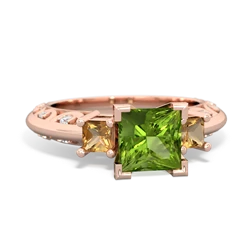 Peridot Eternal Embrace Engagement 14K Rose Gold ring C2001