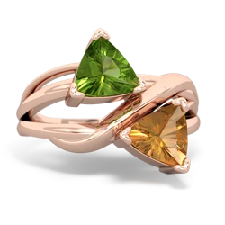 Peridot Split Band Swirl 14K Rose Gold ring R2341