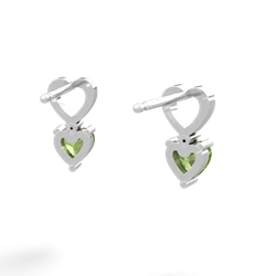Peridot Four Hearts 14K White Gold earrings E2558