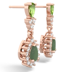 Peridot Halo Pear Dangle 14K Rose Gold earrings E1882