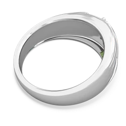 Peridot Men's Streamline 14K White Gold ring R0460