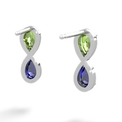 Peridot Infinity 14K White Gold earrings E5050