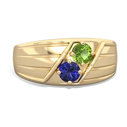 Peridot Men's Streamline 14K Yellow Gold ring R0460