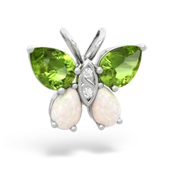 Peridot Butterfly 14K White Gold pendant P2215