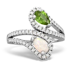 Peridot Diamond Dazzler 14K White Gold ring R3000