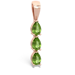 Emerald Dew Drops 14K Rose Gold pendant P2251