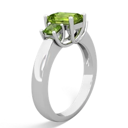 Alexandrite Three Stone Emerald-Cut Trellis 14K White Gold ring R4021