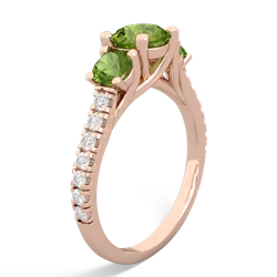 Lab Sapphire Pave Trellis 14K Rose Gold ring R5500