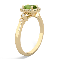 Peridot Antique-Style Halo 14K Yellow Gold ring R5720
