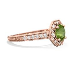 Peridot Art-Deco Starburst 14K Rose Gold ring R5520