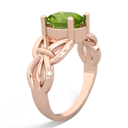 Peridot Celtic Knot Cocktail 14K Rose Gold ring R2377