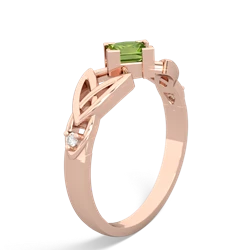 Peridot Celtic Knot Princess 14K Rose Gold ring R3349