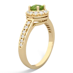 Peridot Diamond Halo 14K Yellow Gold ring R5370