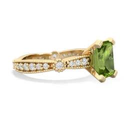 Peridot Sparkling Tiara 8X6 Emerald-Cut 14K Yellow Gold ring R26298EM