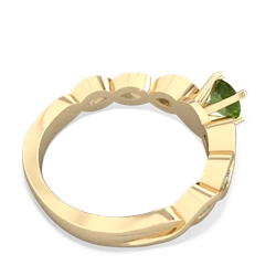 Peridot Infinity 5Mm Round Engagement 14K Yellow Gold ring R26315RD