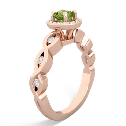 Peridot Infinity Halo Engagement 14K Rose Gold ring R26315RH