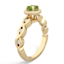 Peridot Infinity Halo Engagement 14K Yellow Gold ring R26315RH