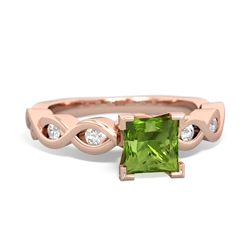 Peridot Infinity 5Mm Square Engagement 14K Rose Gold ring R26315SQ