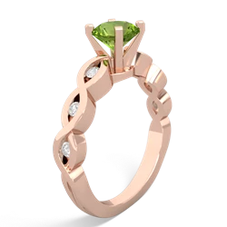 Peridot Infinity 6Mm Round Engagement 14K Rose Gold ring R26316RD