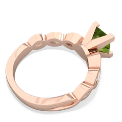 Peridot Infinity 6Mm Princess Engagement 14K Rose Gold ring R26316SQ