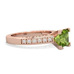 Peridot Art Deco Engagement 6Mm Princess 14K Rose Gold ring R26356SQ