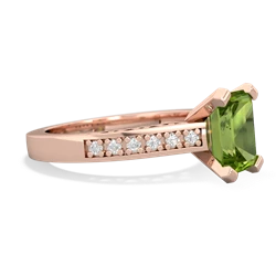 Peridot Art Deco Engagement 8X6mm Emerald-Cut 14K Rose Gold ring R26358EM