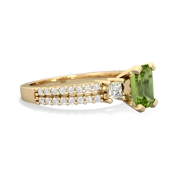 Peridot Classic 7X5mm Emerald-Cut Engagement 14K Yellow Gold ring R26437EM