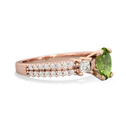 Peridot Classic 7X5mm Oval Engagement 14K Rose Gold ring R26437VL