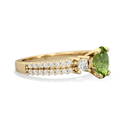 Peridot Classic 7X5mm Oval Engagement 14K Yellow Gold ring R26437VL
