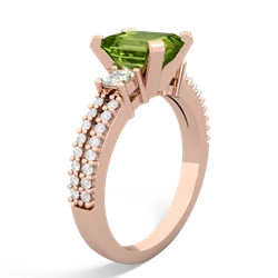 Peridot Classic 8X6mm Emerald-Cut Engagement 14K Rose Gold ring R26438EM