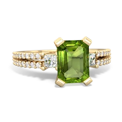 Peridot Classic 8X6mm Emerald-Cut Engagement 14K Yellow Gold ring R26438EM