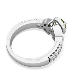 Peridot Celtic Knot Halo 14K White Gold ring R26445RH