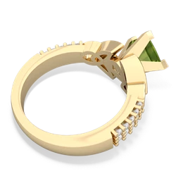 Peridot Celtic Knot 6Mm Princess Engagement 14K Yellow Gold ring R26446SQ