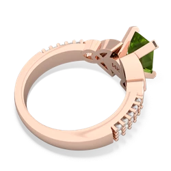 Peridot Celtic Knot 8X6 Emerald-Cut Engagement 14K Rose Gold ring R26448EM