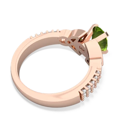 Peridot Celtic Knot 8X6 Oval Engagement 14K Rose Gold ring R26448VL