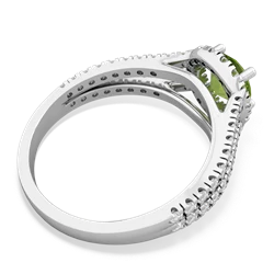 Peridot Pave Halo 14K White Gold ring R5490