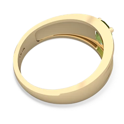 Peridot Men's Two Lane 14K Yellow Gold ring R0363