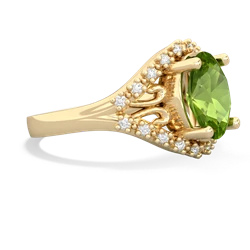 Peridot Antique Style Cocktail 14K Yellow Gold ring R2564