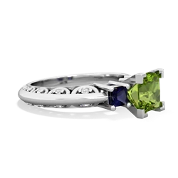 Peridot Eternal Embrace Engagement 14K White Gold ring C2001