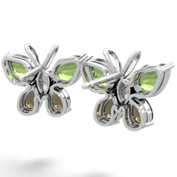Peridot Butterfly 14K White Gold earrings E2215