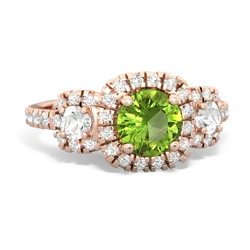 Peridot Regal Halo 14K Rose Gold ring R5350