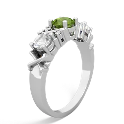 Peridot Hugs And Kisses 14K White Gold ring R5016