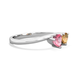 Lab Pink Sapphire Sweethearts 14K White Gold ring R5260