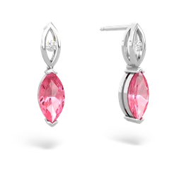 Lab Pink Sapphire Marquise Drop 14K White Gold earrings E5333