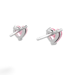 Lab Pink Sapphire 5Mm Heart Stud 14K White Gold earrings E1861