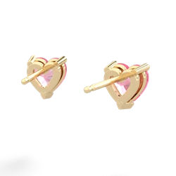 Lab Pink Sapphire 6Mm Heart Stud 14K Yellow Gold earrings E1862