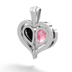 Lab Pink Sapphire Two Become One 14K White Gold pendant P5330