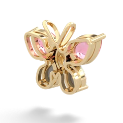 Lab Pink Sapphire Butterfly 14K Yellow Gold pendant P2215