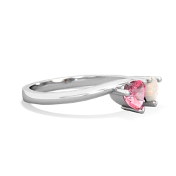 Lab Pink Sapphire Sweethearts 14K White Gold ring R5260